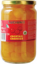 Вишня коктейльная «Luciano» 750 гр желтая с черенками [5020126]